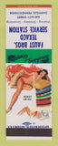 Matchbook Cover Texaco oil gas Faust Bros Danville PA pinup SAMPLE? Staple Holes