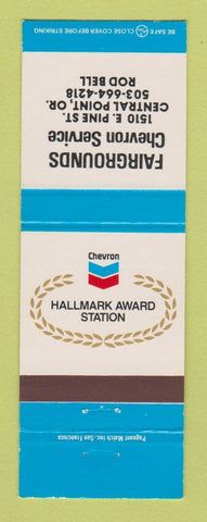 Matchbook Cover - Chevron oil gas Fairgrounds Central Point OR