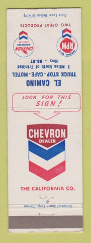 Matchbook Cover - Chevron oil gas El Camino Cafe Motel Trinidad Colorado