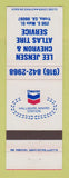 Matchbook Cover - Chevron oil gas Lee Jensen Atlas Tires Yreka CA