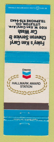 Matchbook Cover - Chevron oil gas Foley's Ken Caryl Littleton Colorado