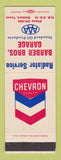 Matchbook Cover - Chevron oil gas Barber Bros Garage Dalhart TX