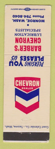 Matchbook Cover - Chevron oil gas Barber's Monroe WA WEAR