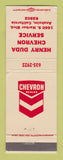 Matchbook Cover - Chevron oil gas Henry Duda Anaheim CA