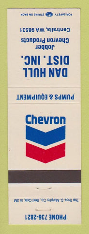 Matchbook Cover - Chevron oil gas Dan Hull Centralia WA