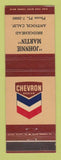 Matchbook Cover - Chevron oil gas Johnnie Martin Antioch CA