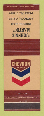 Matchbook Cover - Chevron oil gas Johnnie Martin Antioch CA