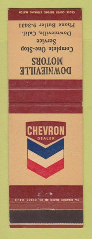 Matchbook Cover - Chevron oil gas Downieville Motors CA