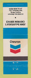 Matchbook Cover - Chevron oil gas John DeLaveaga's San Ramon CA STAINED
