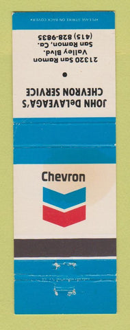 Matchbook Cover - Chevron oil gas John DeLaveaga's San Ramon CA STAINED