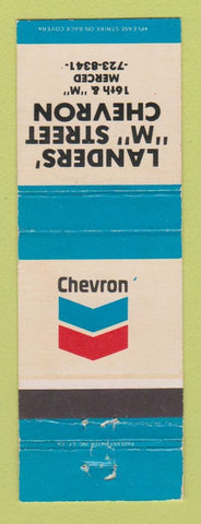 Matchbook Cover - Chevron oil gas Landers M Street Merced CA