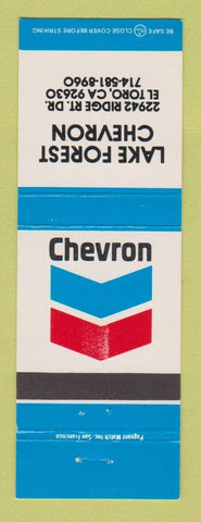 Matchbook Cover - Chevron oil gas Lake Forest El Toro CA