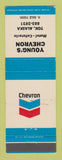 Matchbook Cover - Chevron oil gas Young's Tok AK motel