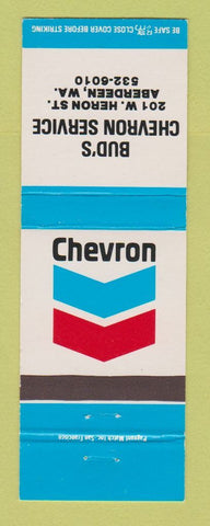 Matchbook Cover - Chevron oil gas Bud's Aberdeen WA