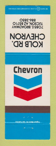 Matchbook Cover - Chevron oil gas Kolb Rd Tucson AZ