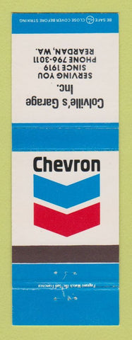 Matchbook Cover - Chevron oil gas Colville's Garage Reardan WA