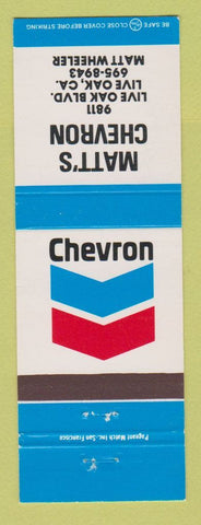 Matchbook Cover - Chevron oil gas Matt's Live Oak CA
