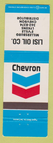 Matchbook Cover - Chevron oil gas Lisi Millersburg Elizabethville Lykens PA