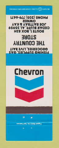 Matchbook Cover - Chevron oil gas Country Store Cedar Bluff AL