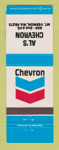 Matchbook Cover - Chevron oil gas Al's Mount Vernon WA