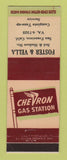 Matchbook Cover - Chevron oil gas Foster & Vella San Francisco CA LAMINATED