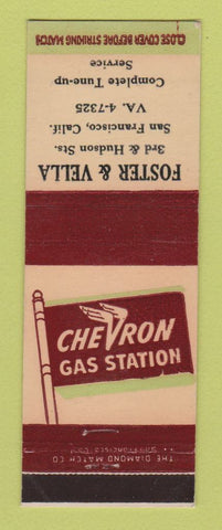 Matchbook Cover - Chevron oil gas Foster & Vella San Francisco CA LAMINATED