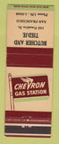 Matchbook Cover - Chevron oil gas Butcher and Tiedje San Francisco CA