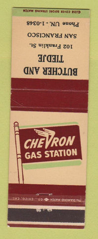 Matchbook Cover - Chevron oil gas Butcher and Tiedje San Francisco CA