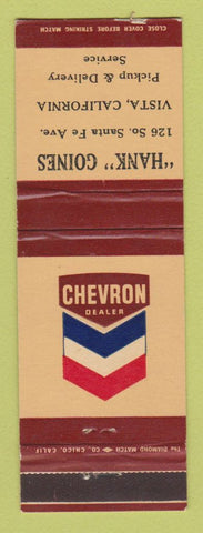 Matchbook Cover - Chevron oil gas Hank Goines Vista CA