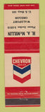 Matchbook Cover - Chevron oil gas HA McMillin Waldport OR
