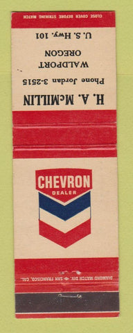 Matchbook Cover - Chevron oil gas HA McMillin Waldport OR