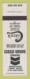 Matchbook Cover - Chevron oil gas Cisco Grove CA WHITE
