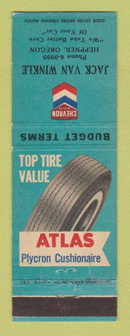Matchbook Cover - Chevron oil gas Jack Van Winkle Heppner OR