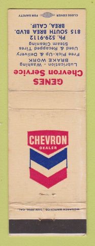 Matchbook Cover - Chevron oil gas Gene's Brea CA WEAR