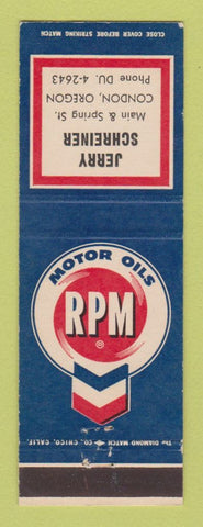 Matchbook Cover - Chevron oil gas Jerry Schreiner Condon OR