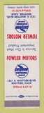 Matchbook Cover - Chevron oil gas Fowler Motors Whittier CA