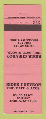 Matchbook Cover - Chevron oil gas Rider Sparta KY NEON RED