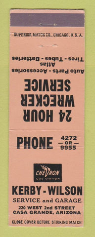 Matchbook Cover - Chevron oil gas Kerby Wilson Casa Grande AZ