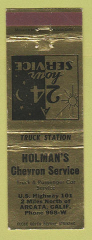 Matchbook Cover - Chevron oil gas Holman's Arcata CA