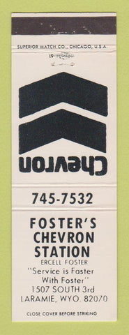 Matchbook Cover - Chevron oil gas Foster's Laramie WY