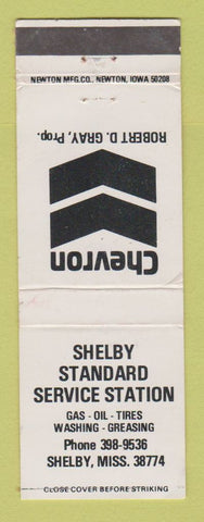 Matchbook Cover - Chevron oil gas Shelby Standard Shelby MS POOR BACK