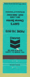 Matchbook Cover - Chevron oil gas Gary's Rigby ID TEAL