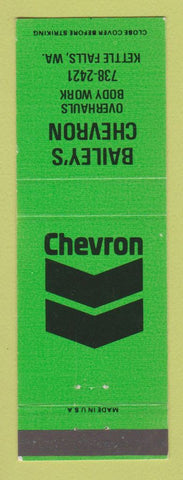 Matchbook Cover - Chevron oil gas Bailey's Kettle Falls WA