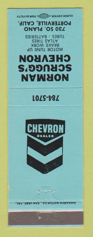 Matchbook Cover - Chevron oil gas Norman Scrugg's Porterville CA