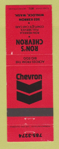 Matchbook Cover - Chevron oil gas Ron's Winlock WA