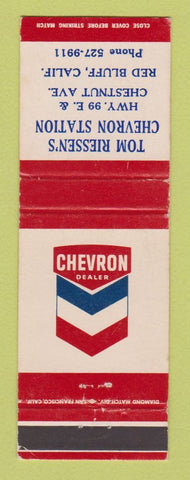 Matchbook Cover - Chevron oil gas Tom Riessen's Red Bluff CA