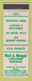 Matchbook Cover - Chevron oil gas Matt Mengel San Fernando CA
