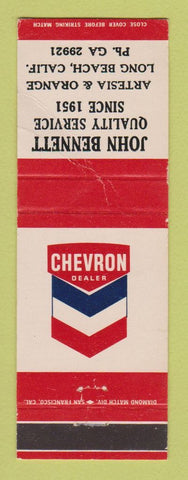 Matchbook Cover - Chevron oil gas John Bennett Long Beach CA WORN