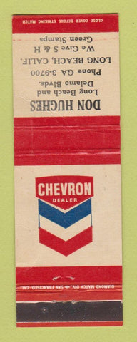 Matchbook Cover - Chevron oil gas Don Hughes Long Beach CA CREASES