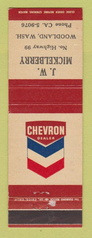 Matchbook Cover - Chevron oil gas JW Mickelberry Woodland WA